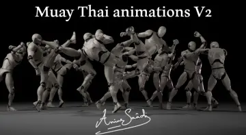 Combat animations - Kickboxing and Muay Thai V2
