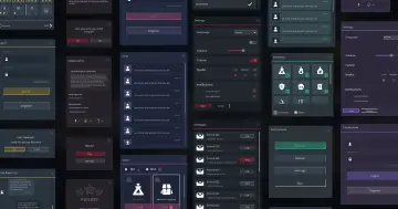 Flat Dark Themed GUI / UI Kit - over 600 PNG !