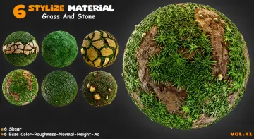 6 Stylize Material Grass And Stone