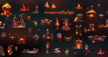 Animated 2d Hell Platformer Game Ready Environments Asset