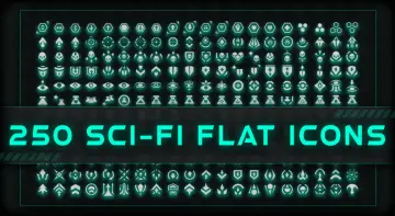 250 Sci-fi Flat Icons