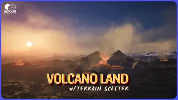 Volcano Land Environment w/ Terrain Scatter Tool (Exterior, Natural, VFX)