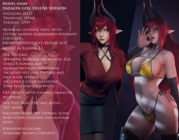 Daemon Girl Deluxe Version - Game Ready