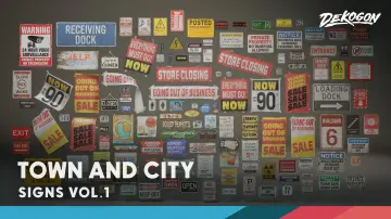 Signage VOL.1 - Town and City (Nanite and Low Poly)