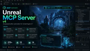 Unreal MCP Server — 370+ AI Tools for UE5 Editor Automation via MCP