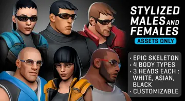 Stylized Male and Female characters (assets only)