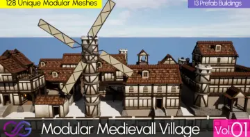 Modular Medieval Asset Pack (Low Poly, Buildings, Street Assets by DrCG)