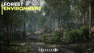Forest Environment ( Riverside Forest with Pine and Tropical Trees )
