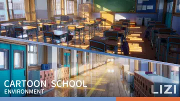 Cartoon anime Japanese school