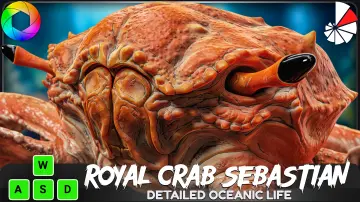 Royal Crab - King Sebastian - Rock Land Creature - Red Crustacean Monster- #18