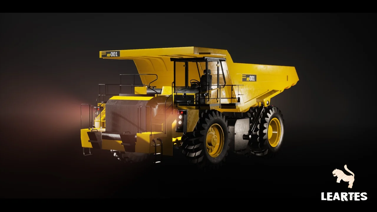 Driveable / Animated Construction Truck (Construction Truck Heavy Duty 3D Model)