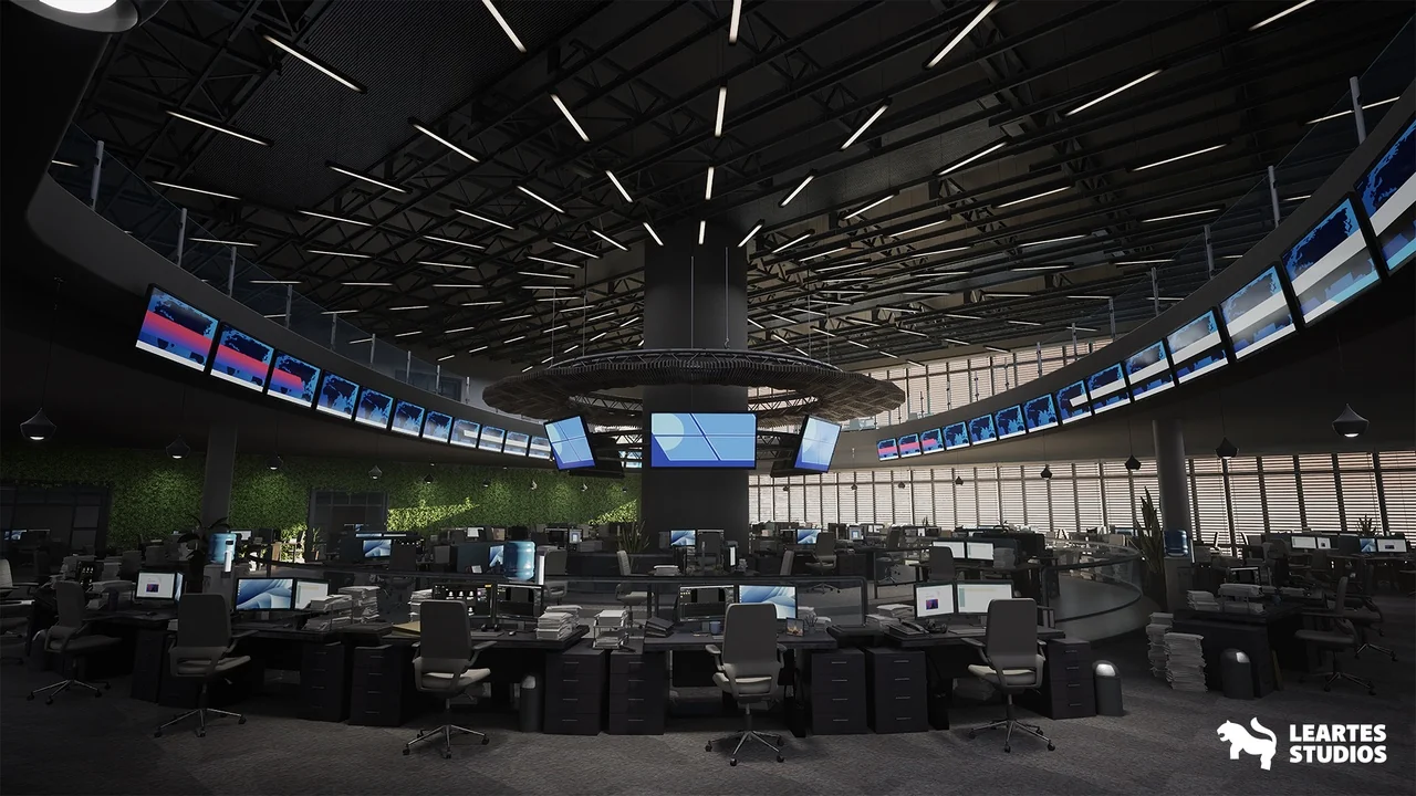 The Newsroom Environment ( Newsroom Newsroom Office News Paper Interior 3D )
