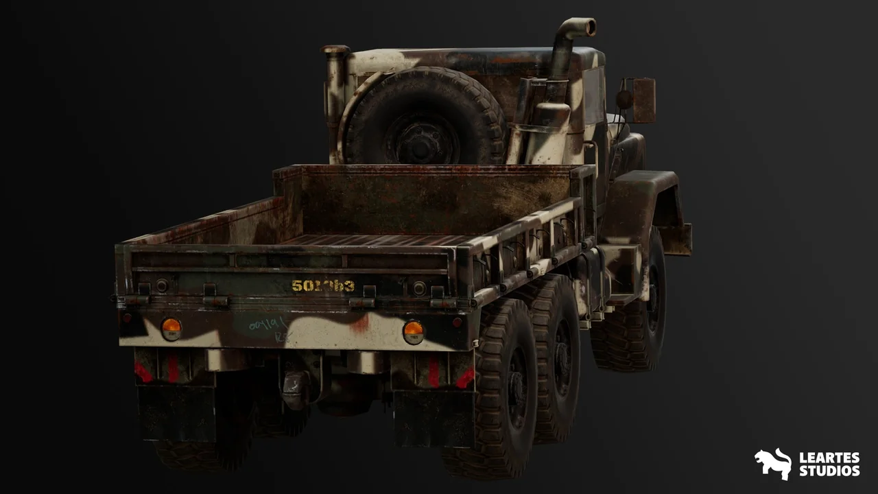 Military Truck - Rigged/BP Controllable ( Military Truck Army Drivable Car 3D )