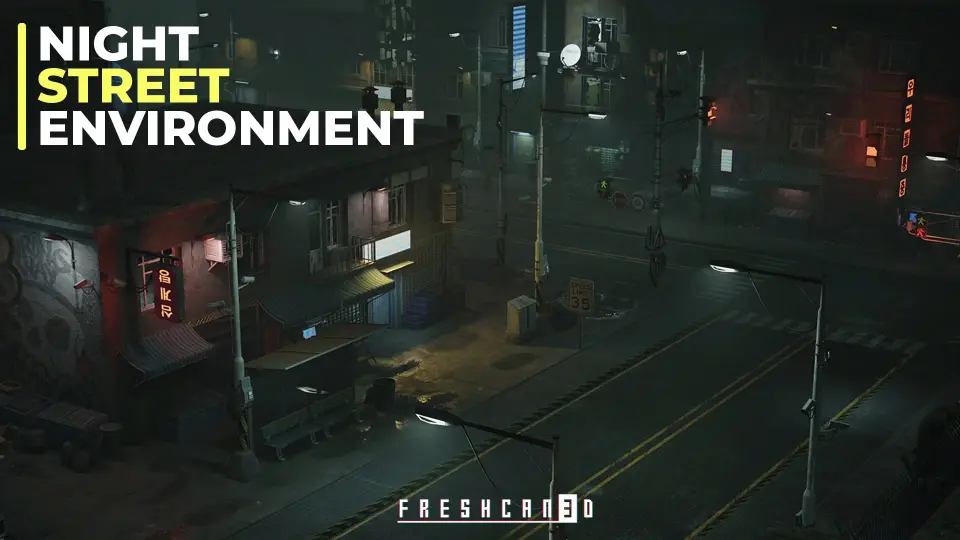 Cyberpunk Night Street ( Cyberpunk Town, Cyberpunk Props , Night City )