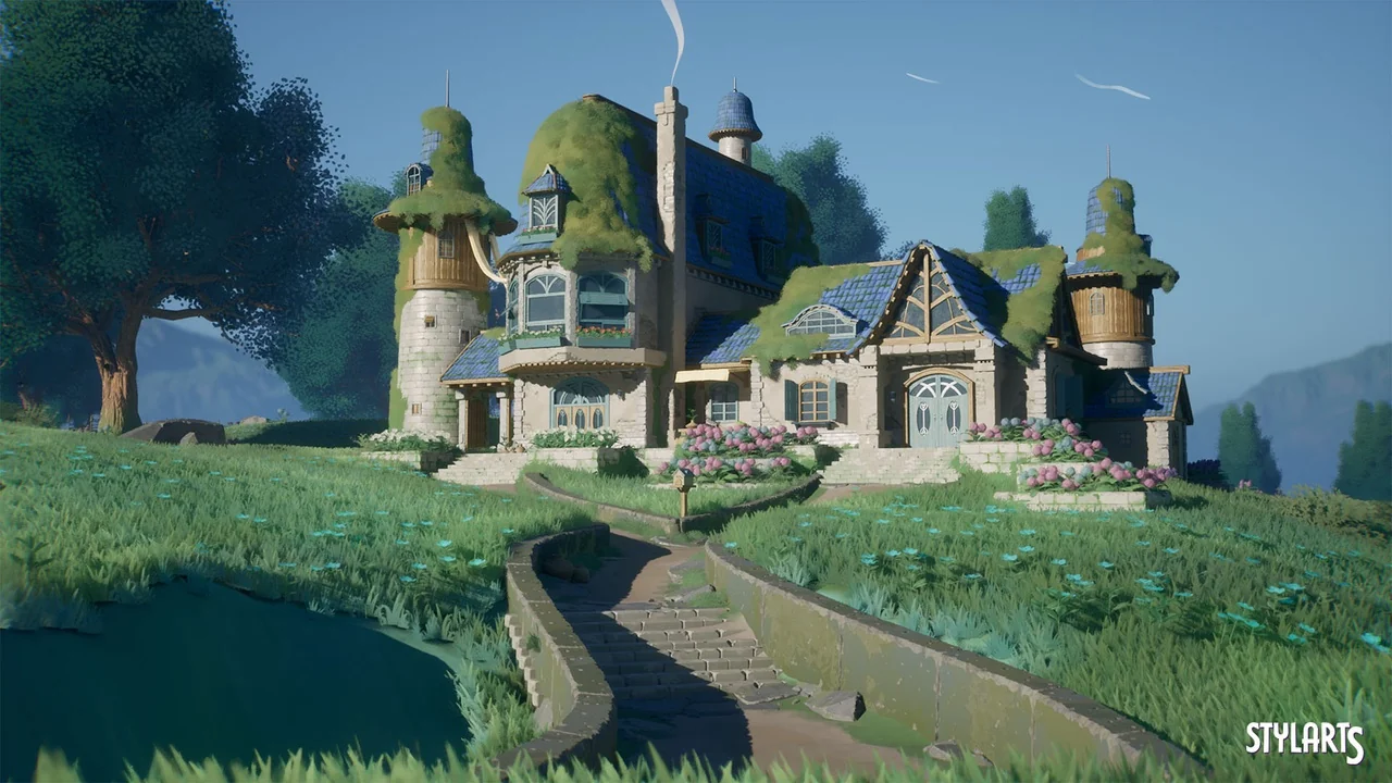 Stylized Azure Hillside ( Stylized Hillside Azure Hilltop Stylized Hill Azure )