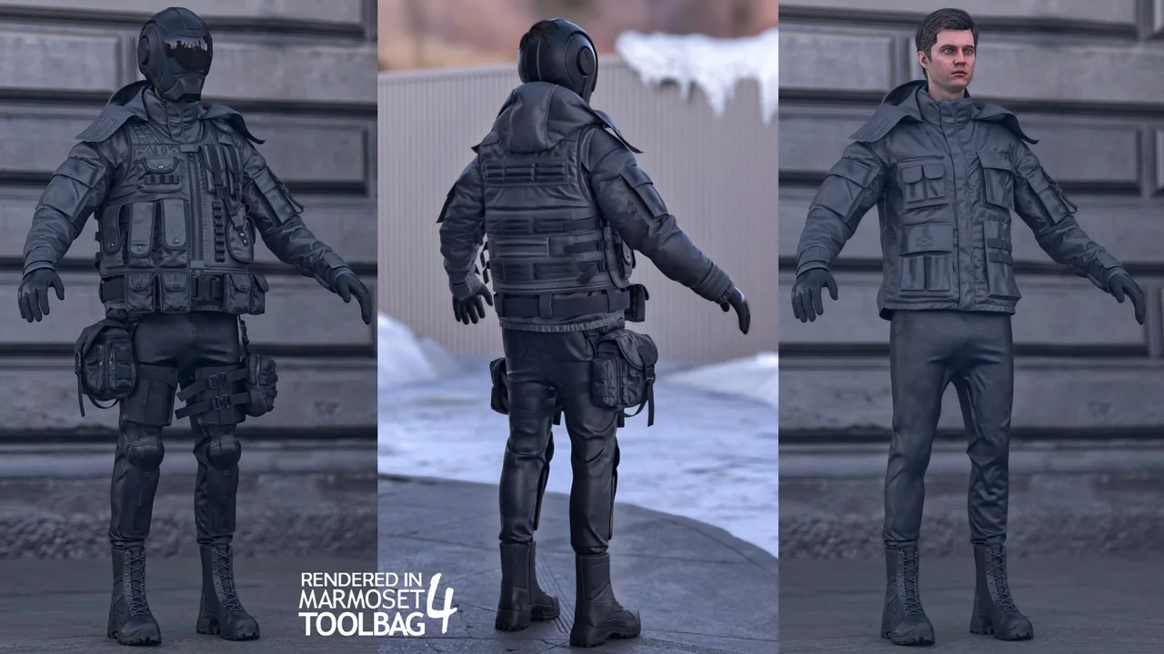 Man - Military Outfit 5 - Modular - Rigged - Animated