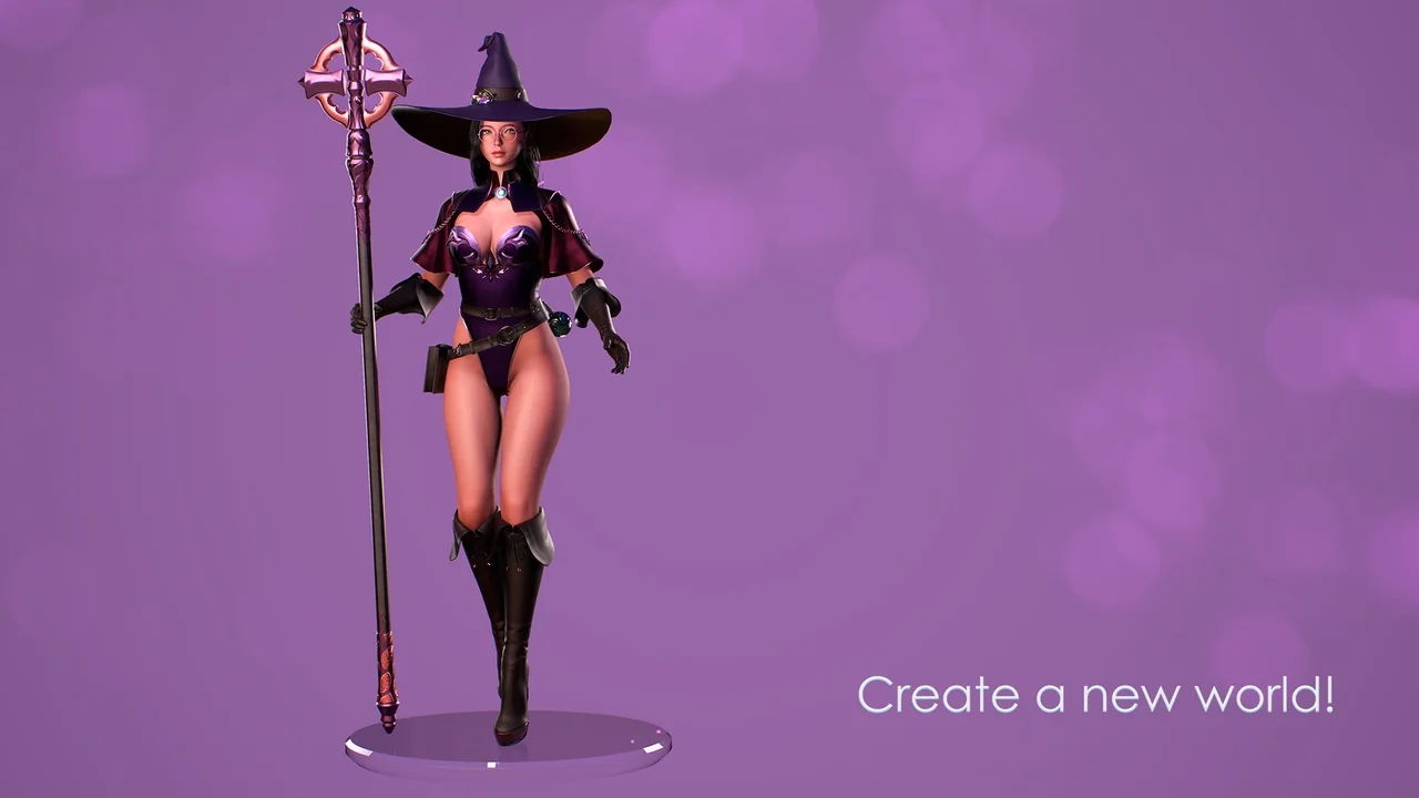 Kind Witch - Game Ready Stylized MMORPG FPS Realistic Modular Character