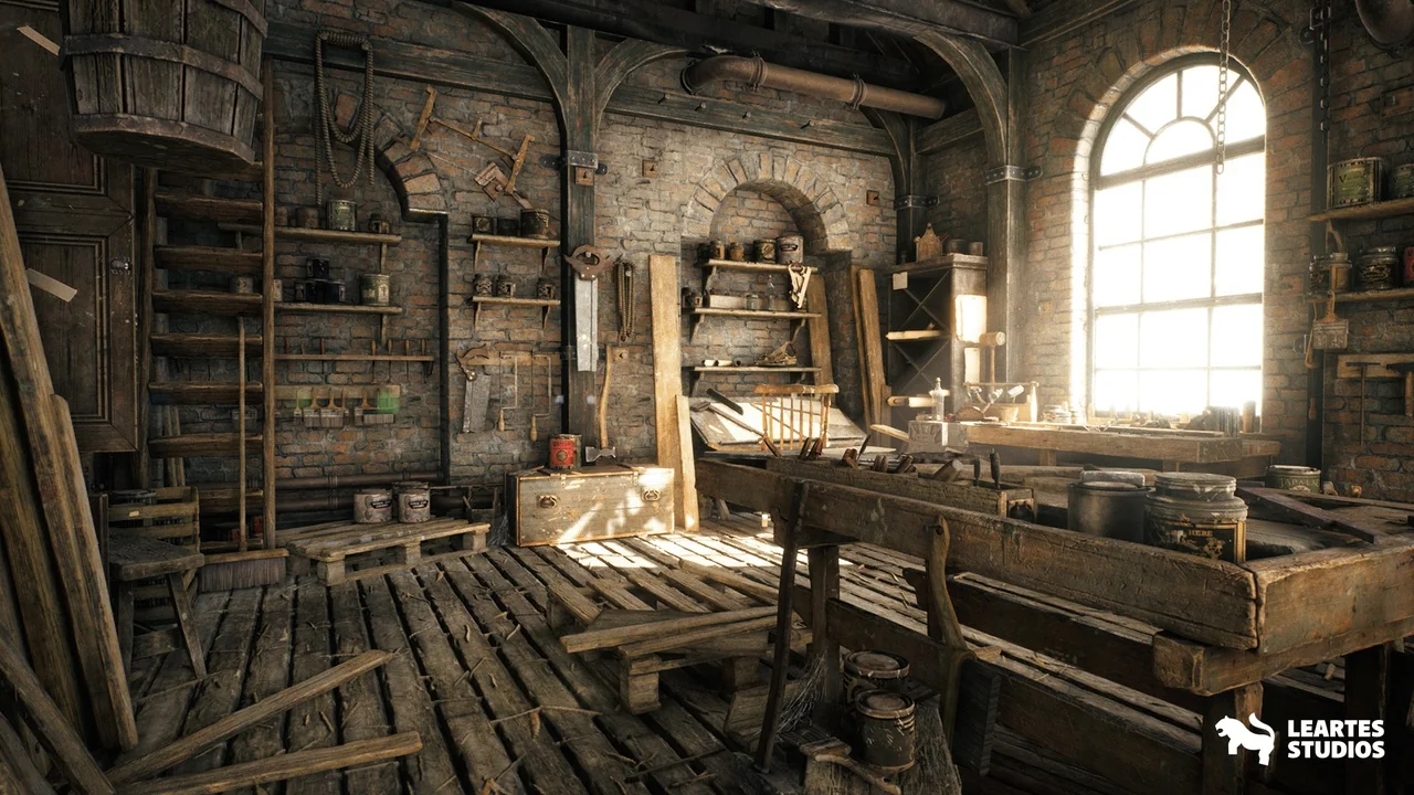Carpenter's Workshop Environment ( Workshop Prop Pack Carpenter Woodworking 3d )