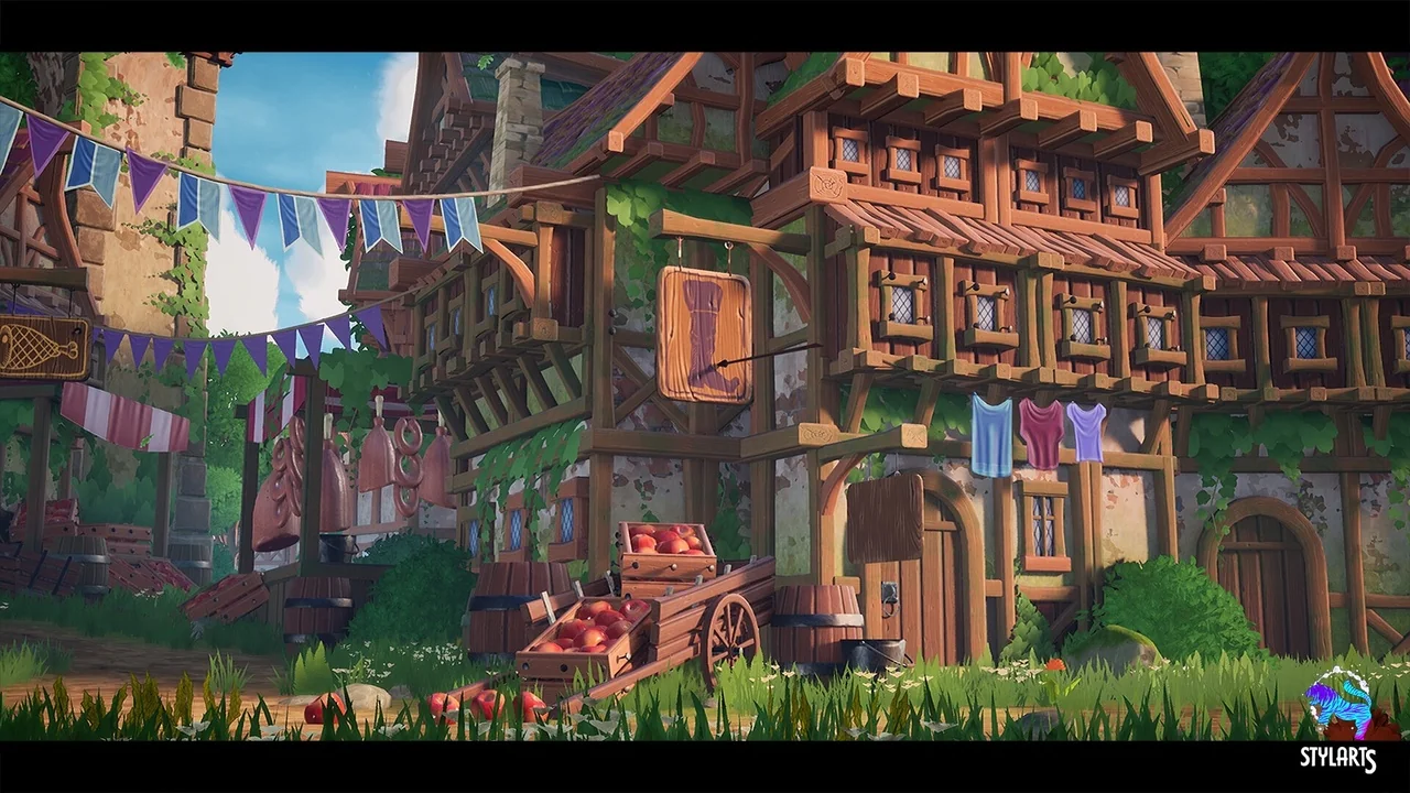Modular Stylized Medieval Town ( Medieval Town Medieval Medieval Stylised Town )