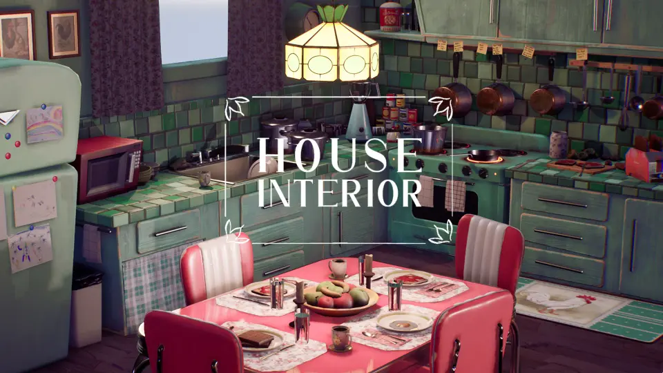 Stylized House Interior ( Stylized Stylised Kitchen Interior Interior Dinner )