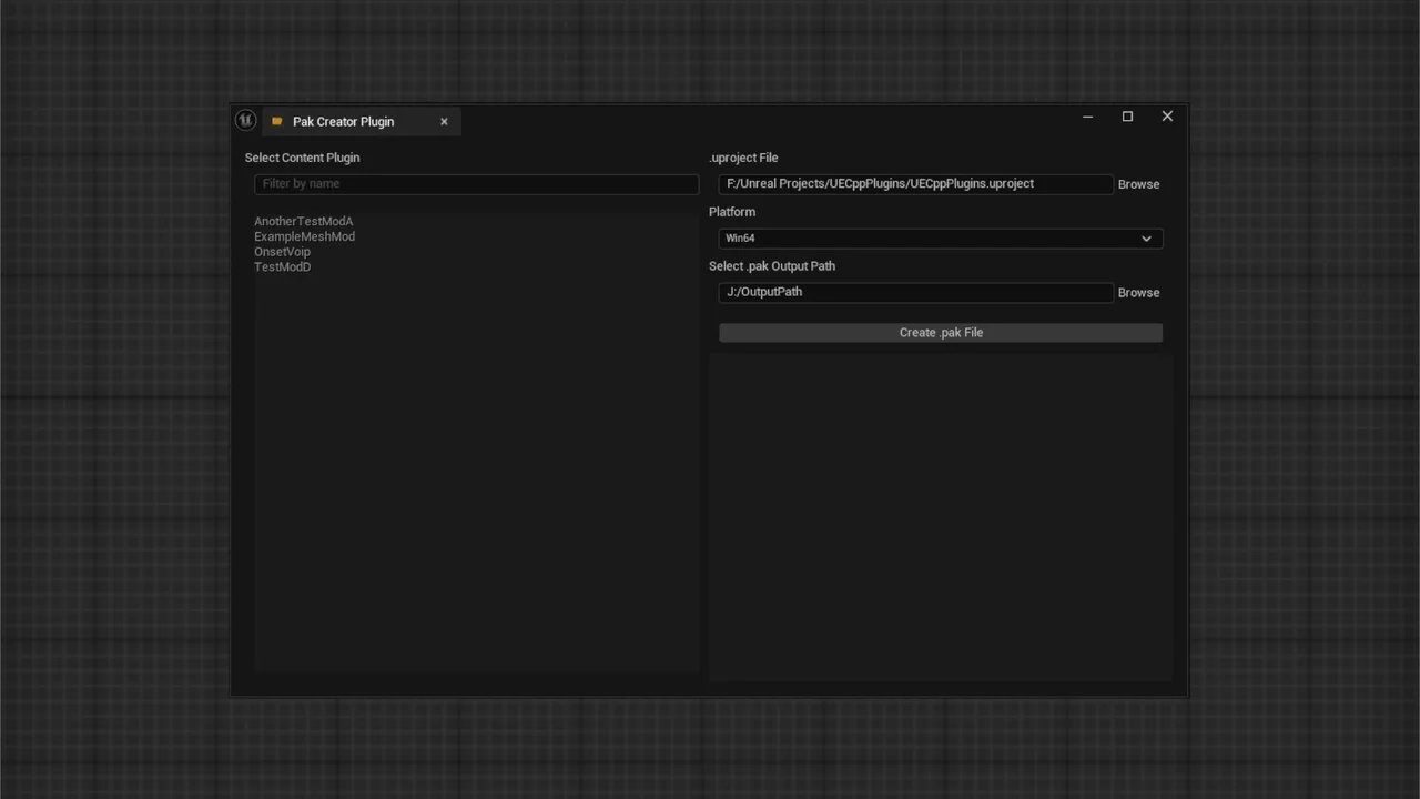 Pak Creator Plugin
