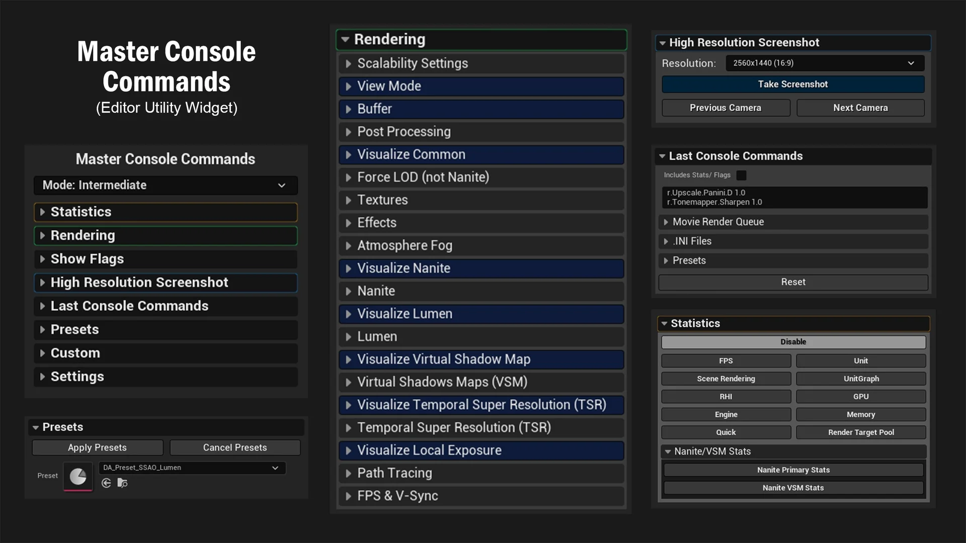 Master Console Commands