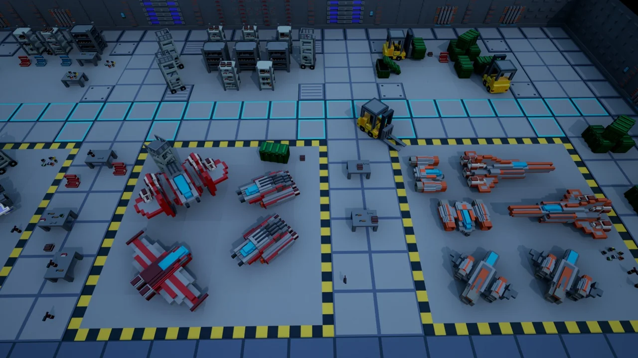 Spaceships, props and modular environment tiles (sci-fi, low poly, voxel)