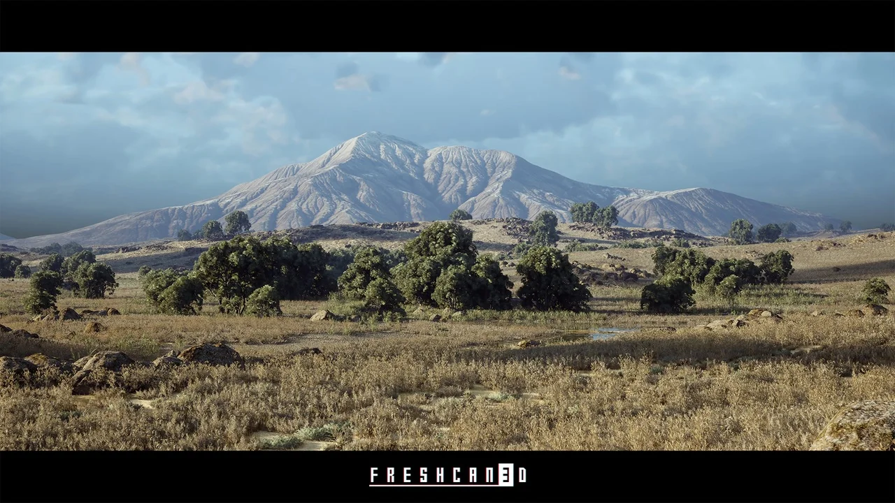 Steppe Environment 4x4km Landscape ( Landscape, Grassland Landscape , Rural )