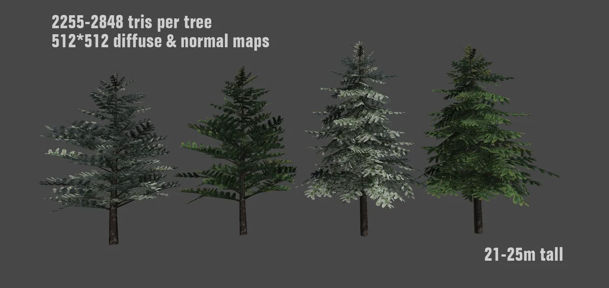 Detailed Pine Trees