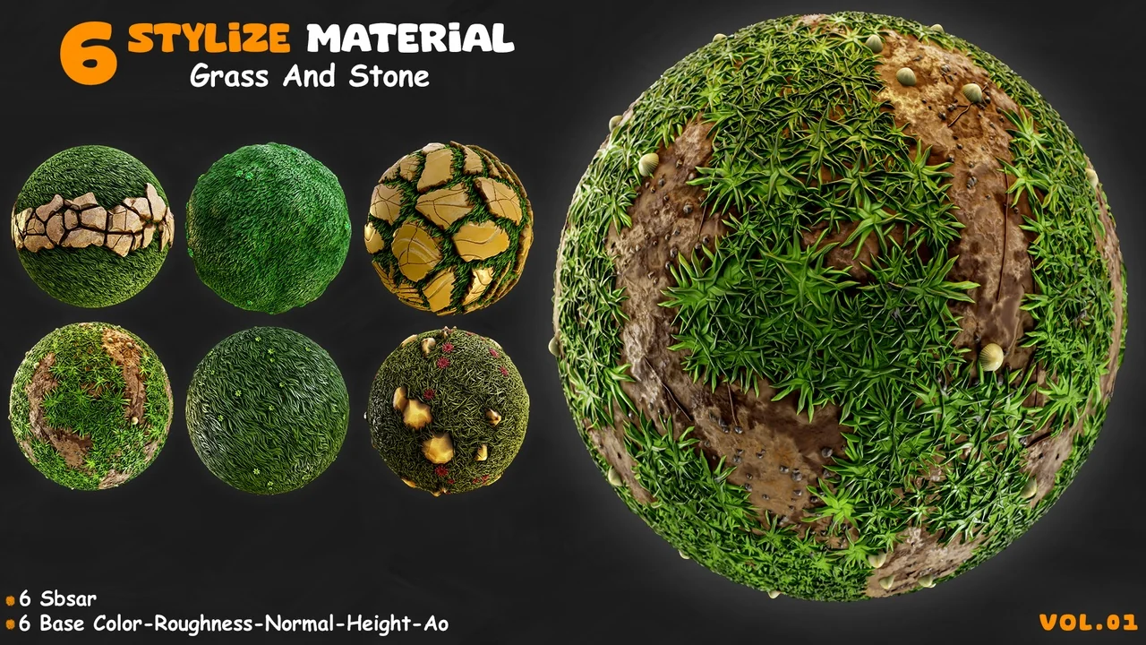 6 Stylize Material Grass And Stone