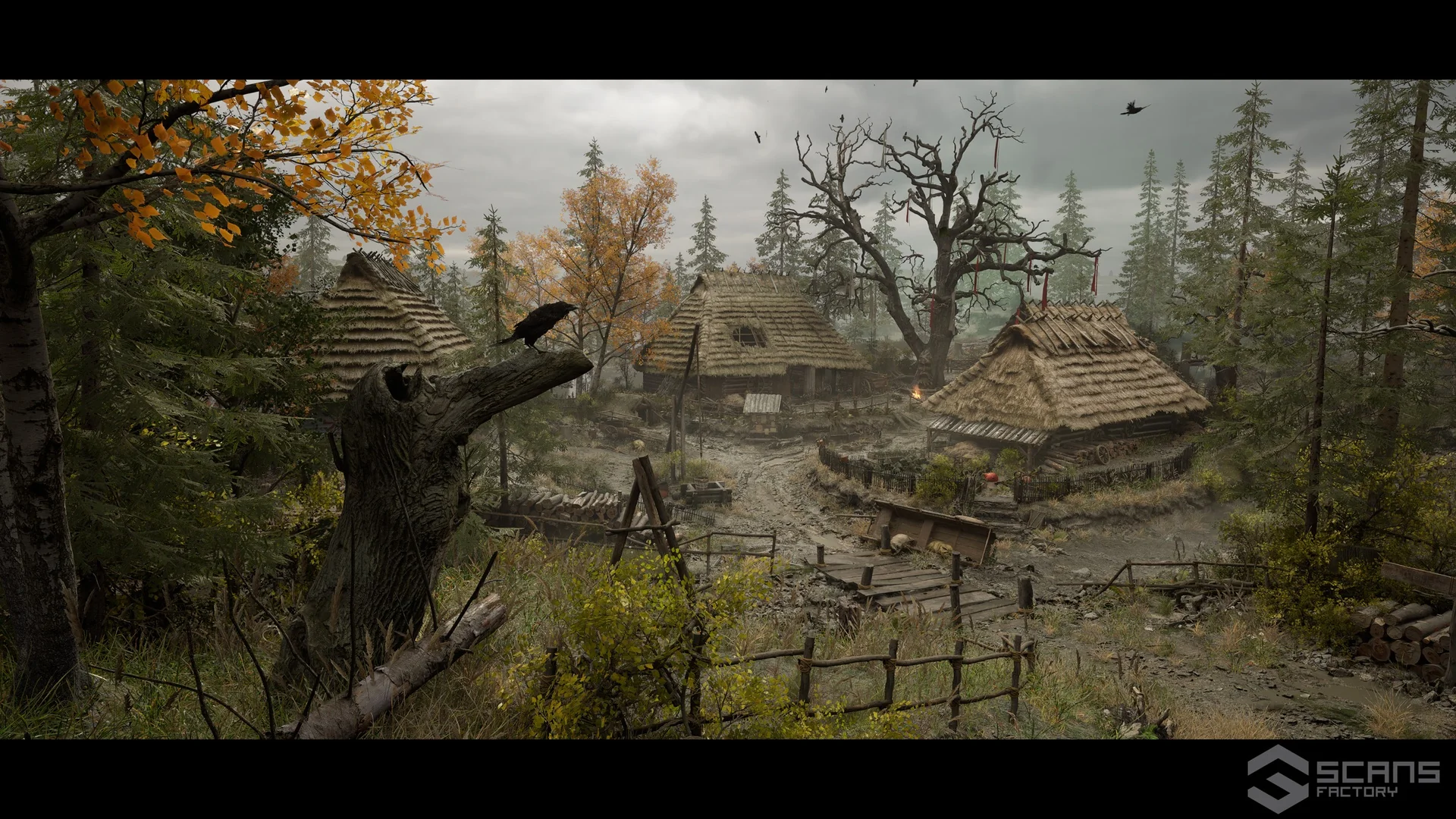 Medieval Village - Slavic Huts environment