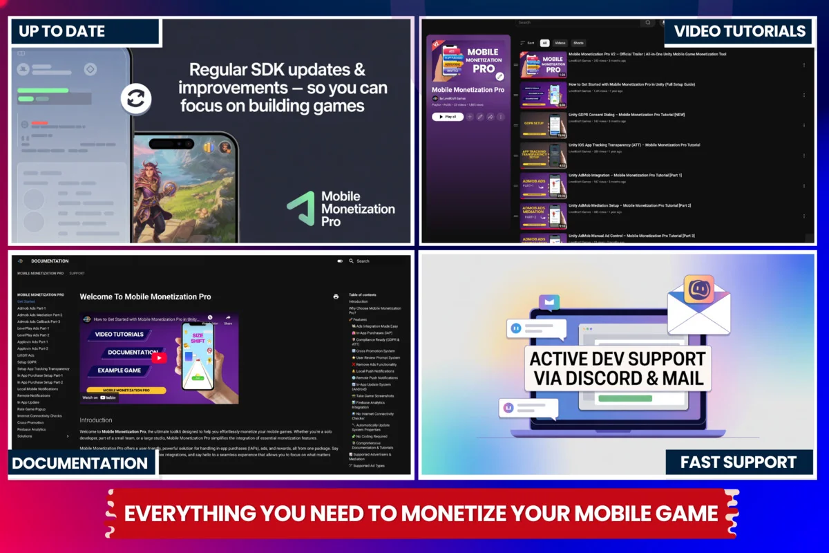 Mobile Monetization Pro V2: Ads, IAP(In App Purchase) & More - Android & iOS