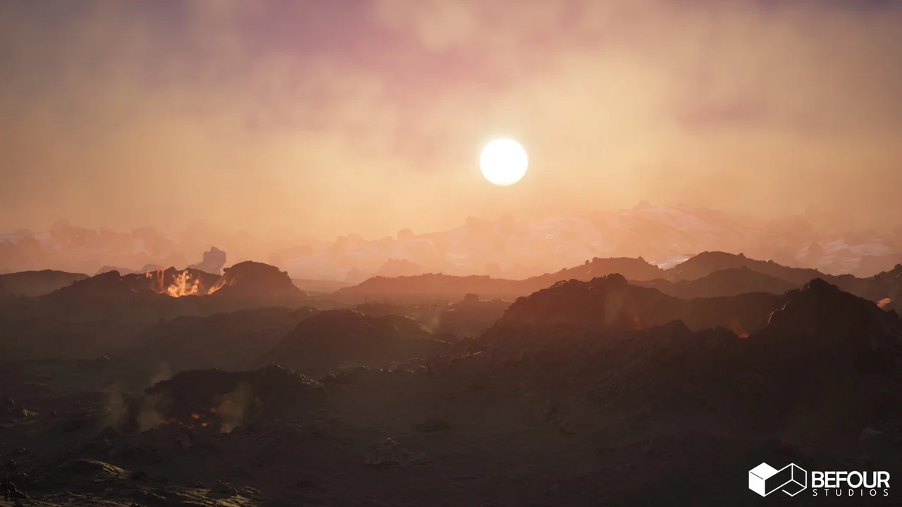Volcano Land Environment w/ Terrain Scatter Tool (Exterior, Natural, VFX)