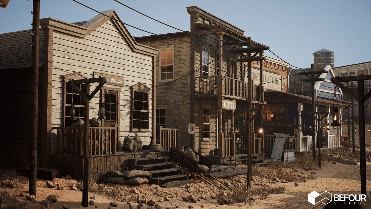 Western Desert Town w/ Construction Tool