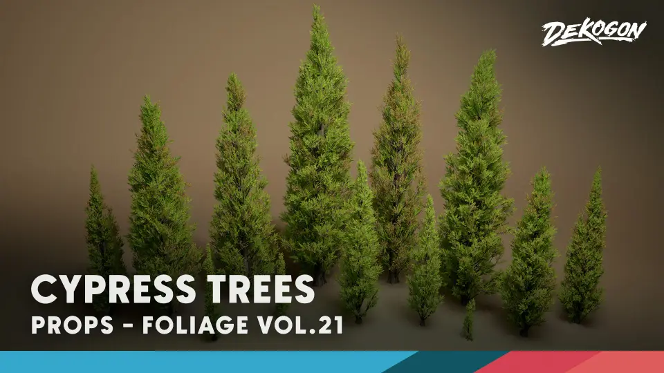 Foliage VOL.21 - Cypress Trees ( Low Poly)