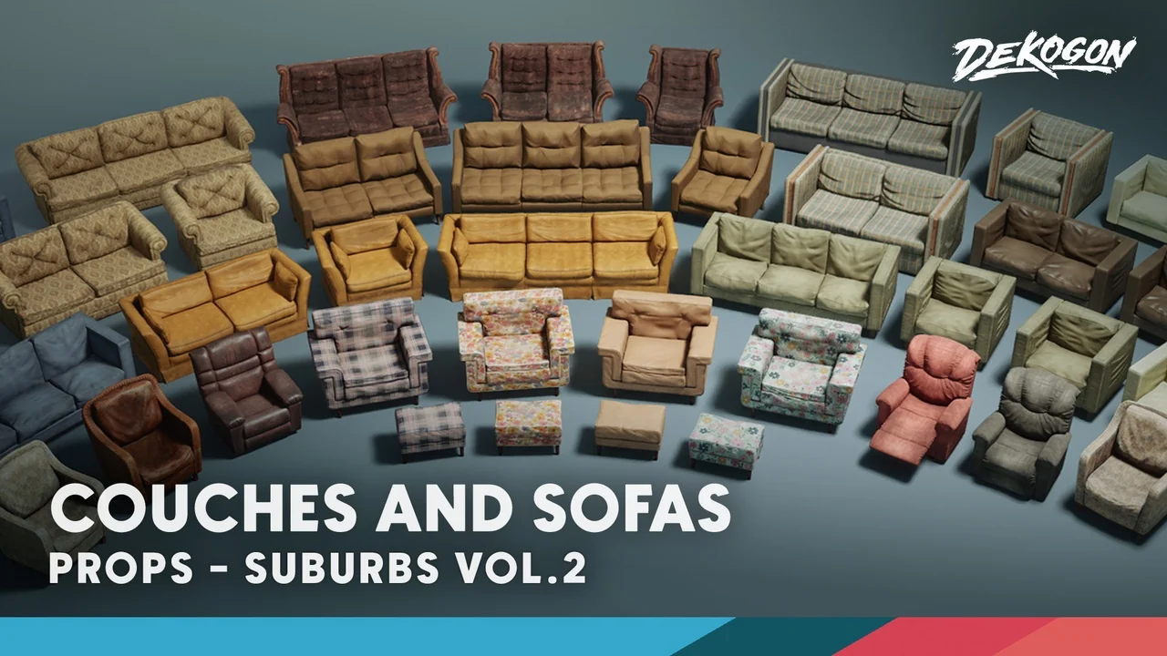 Suburbs VOL.2 - Couches and Sofas (Nanite and Low Poly)