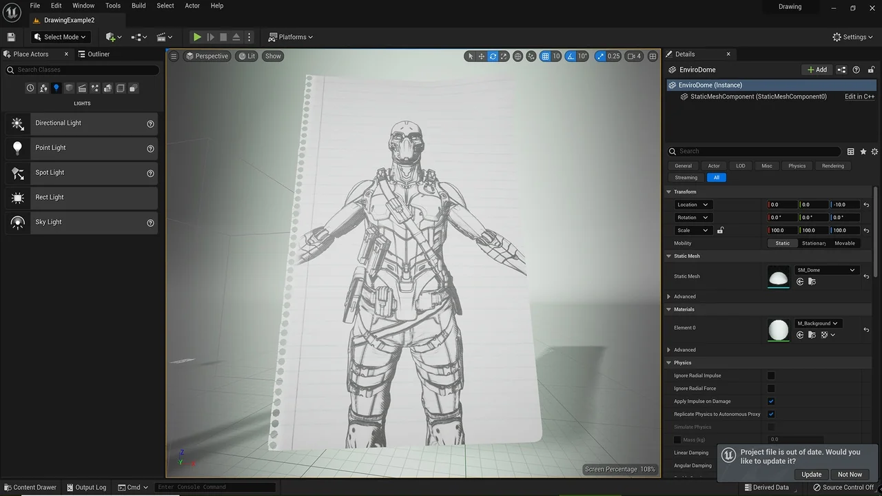Post Process Hand Draw Outline