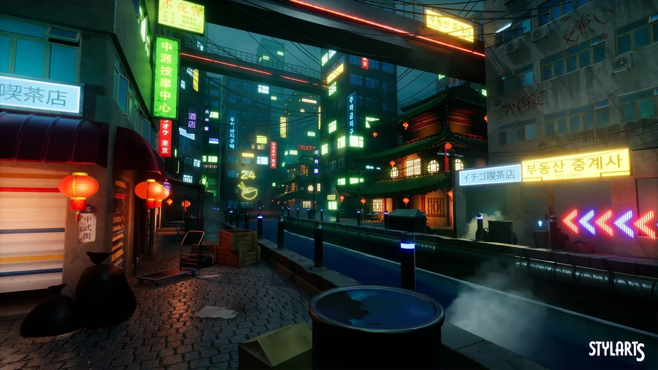 Stylized China Town ( Stylized Stylised Chinese China China City Lowpoly Asian )