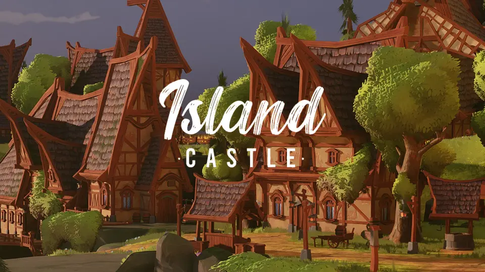 Stylized Island Castle Environment ( Stylized Island Castle Land Isle Isle 3D )