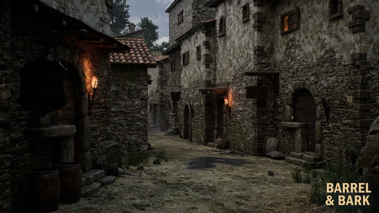 Medieval Italian Village Environment
