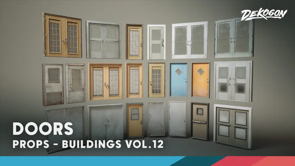 Buildings VOL.12 - Town Doors (Nanite & Low Poly)