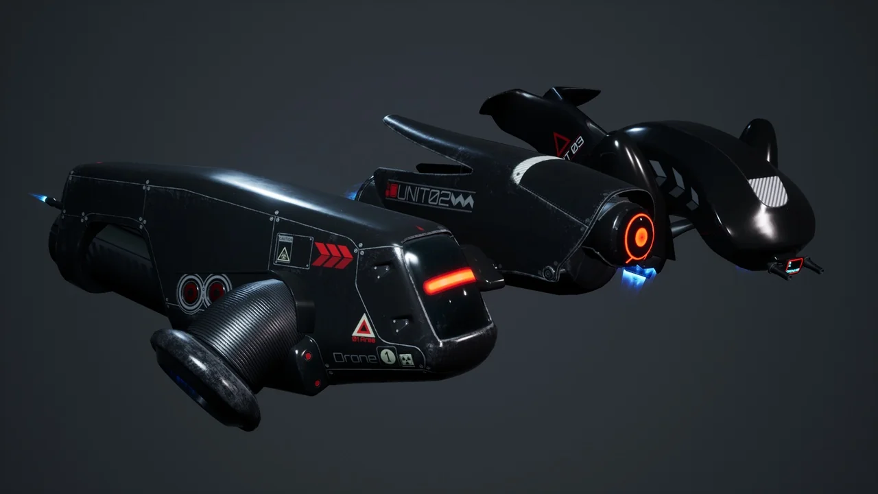 SciFi Playable Flying Drones