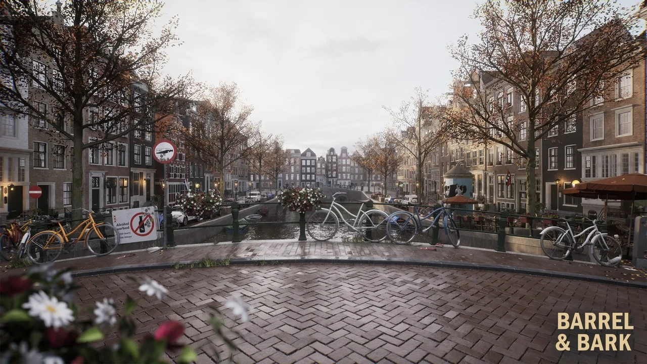 Modular Amsterdam City Street with Canal