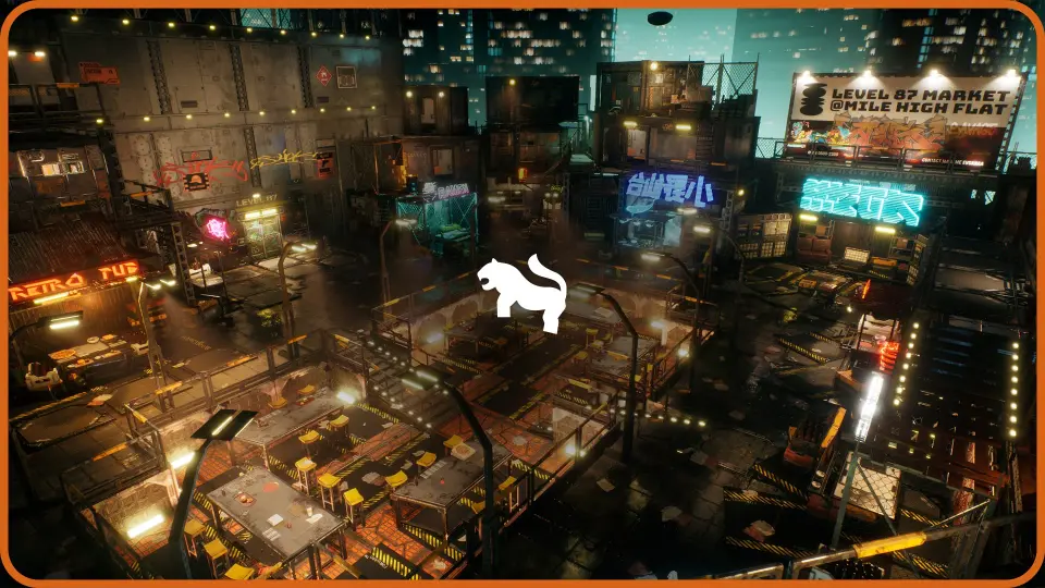 Cyberpunk Rooftop Market Environment ( Cyberpunk Rooftop Market Cyberpunk 3D )