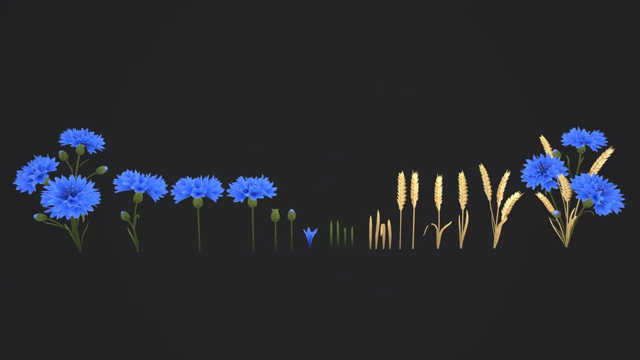 Stylized Handpainted Wildflowers Pack: Low-poly 3D Model