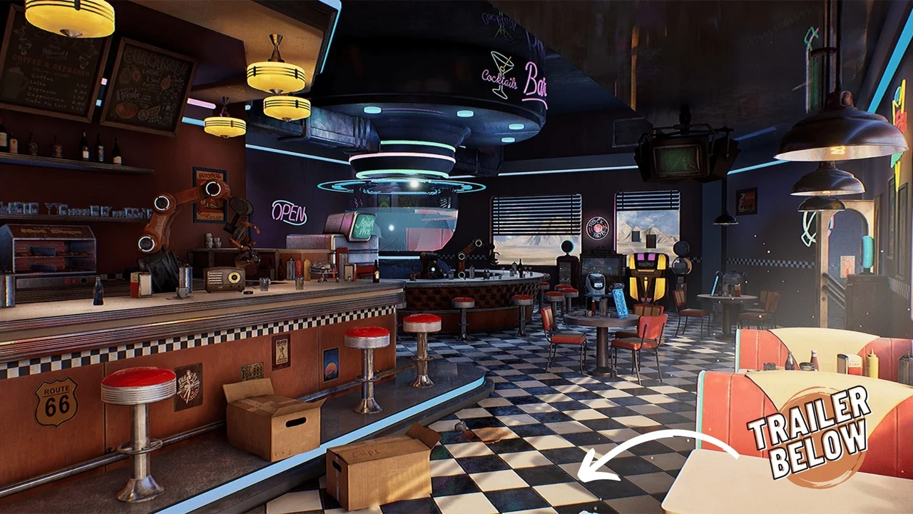 Restaurant (American Restaurant, Cafe, Diner, Retro Diner, Kitchen, Restaurant)