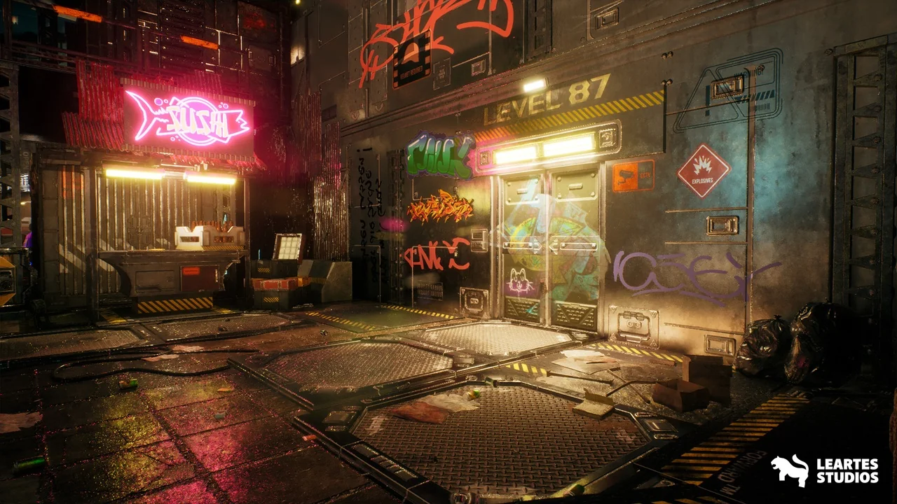 Cyberpunk Rooftop Market Environment ( Cyberpunk Rooftop Market Cyberpunk 3D )