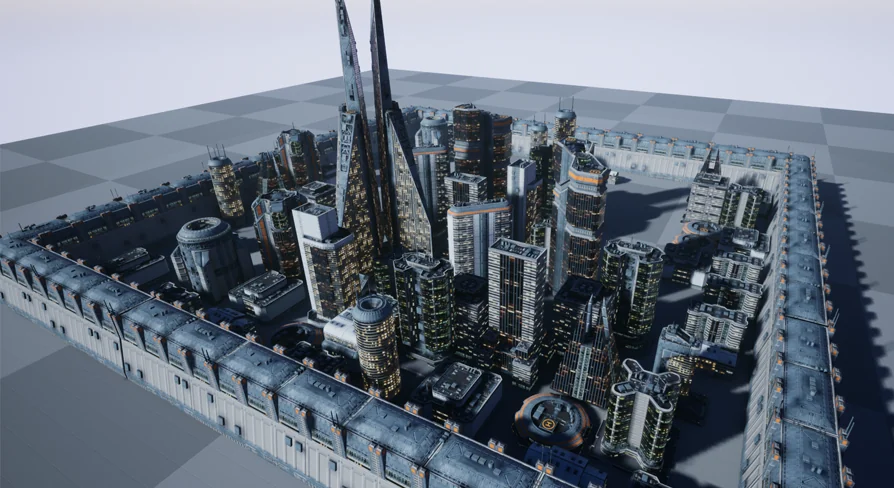 Low Poly Modern/Sci-Fi Building Models