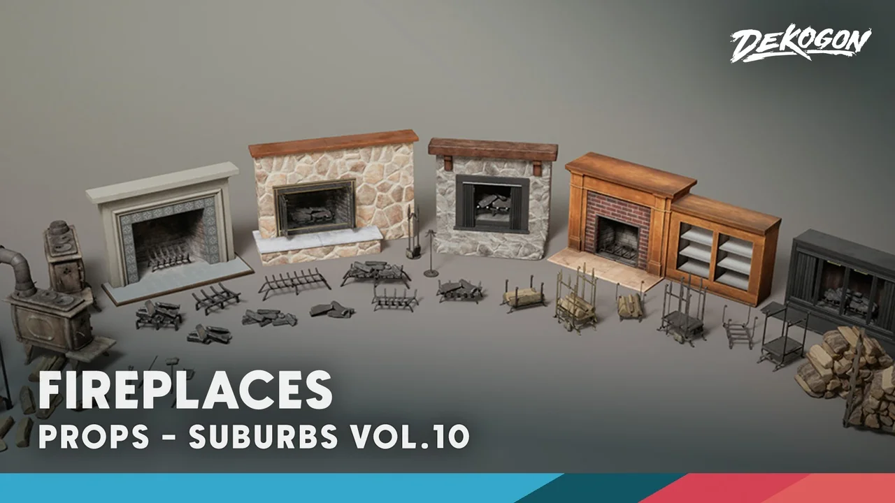 Suburbs VOL.10 - Fireplaces (Nanite and Low Poly)