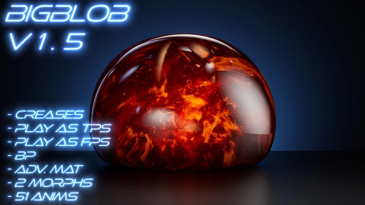 BigBlob the Slime, physical and soft body slime creature with blueprint and mat
